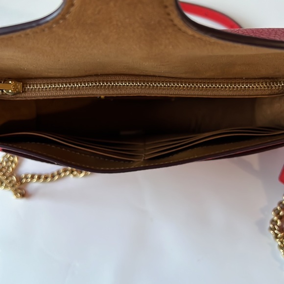 Coach Tabby Chain Clutch Red Crossbody Bag Leather New - Picture 14 of 16